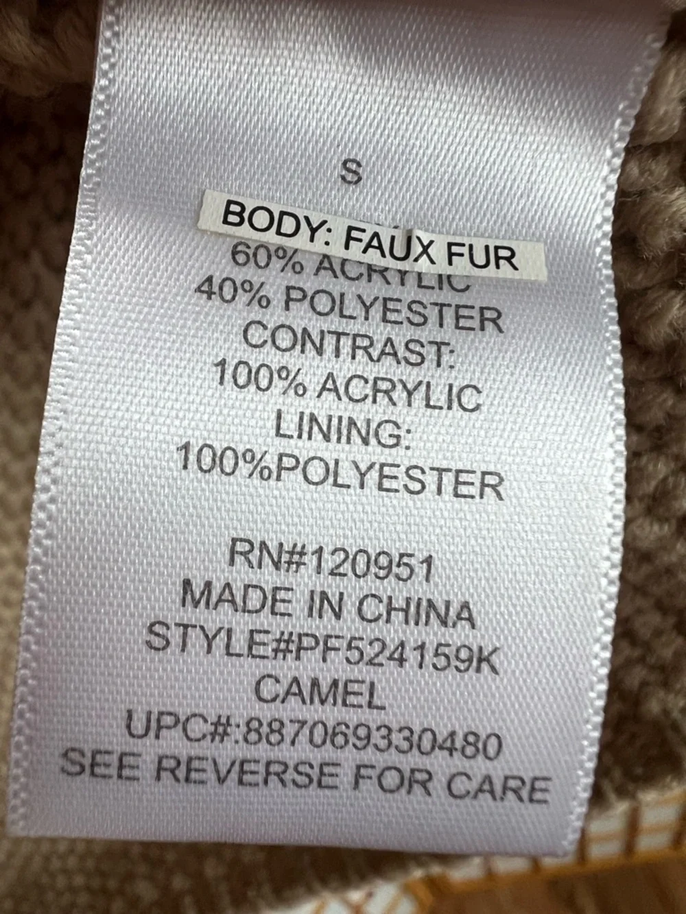 Pink Republic size small Open Front Faux Fur cream Knit Back Vest - Picture 6 of 7